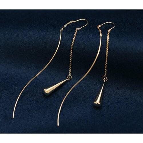 New Fashion Simple Female Water Drop Pendant Ear Line 2021 Trend Women Jewelry Exquisite For Friend Tassel Unusual Earrings