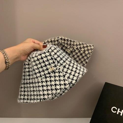 New Autumn Winter Women Dome Knitted Bucket Hat Panama Wide Brim Fisherman Hats Thicken Warm Solid Color Fishing Cap Female Caps