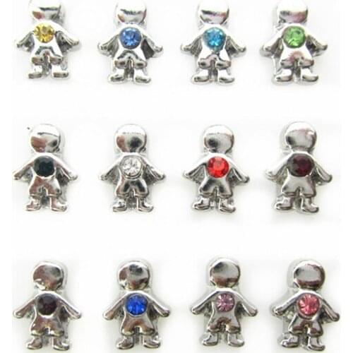 Wholesale 120Pcs Mixed Crystals Little Boys Girls Birthstones Floating Charms Making Living Locket Necklaces DIY Jewelry