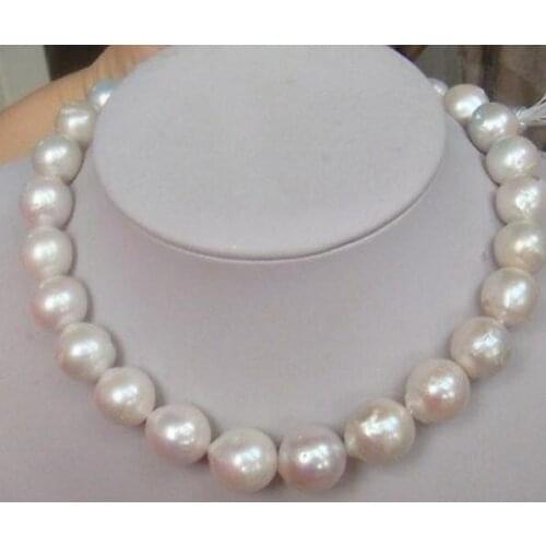 Jewelry Pearl Necklace classic 12-13mm south sea white pearl necklace 18inch Free Shipping