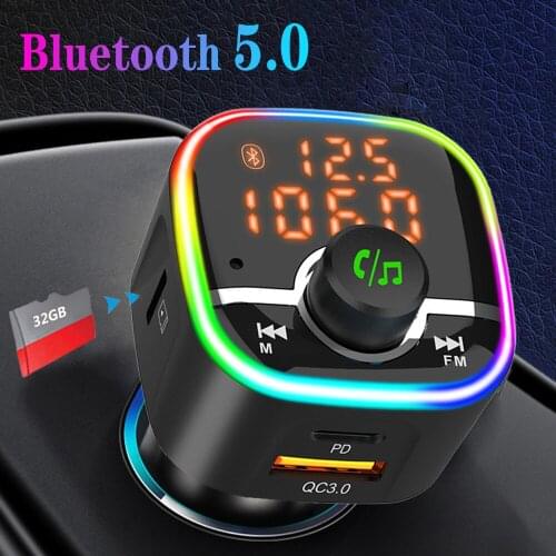 PD QC3.0 Quick charger Car MP3 Player TF U Disk audio receiver Bluetooth 5.0 FM modulator Fast Car USB Charging Handsfree call