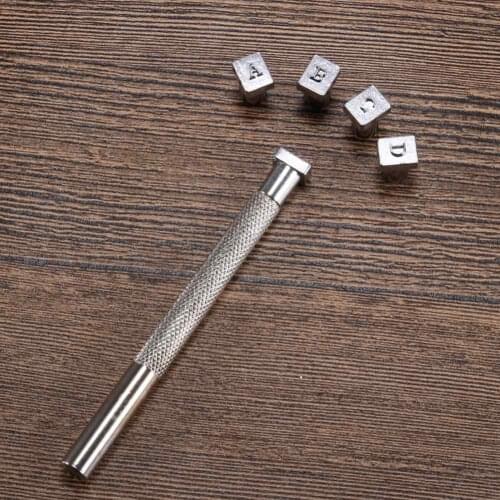 Carving Leather Seal Letters Alphabet Number Logo Stamp Handmade Durable DIY Tool JS22