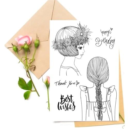 Best Wishes / Hair Transparent Clear Stamps for DIY Scrapbooking/Card Making Stamps Fun Decoration Supplies