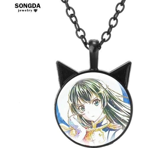 Shoujo kageki Revue Starlight Anime Figure Aijo Karen Kagura Hikari Maya Junna Mahiru Glass Base Cat Ears Pendant Necklace Props