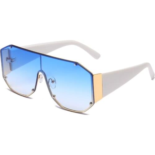 New Square Oversized Sunglasses Luxury Brand Women Men Vintage Metal Gradient Sun glasses UV400 Shades Eyewear oculos de sol