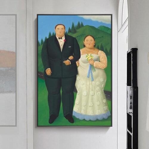 Country Wedding by Fernando Botero Oil Paintings Print On Canvas Art Posters And Prints Funny Art Modern Pictures Home Decor