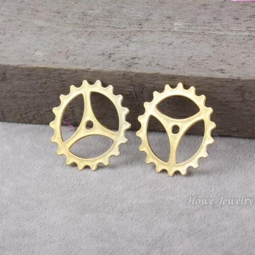 Wholesale 20 PCS Vintage Charms Gear Pendant Gold-color Fit Bracelets Necklace DIY Metal Jewelry Making 80103