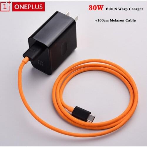 Oneplus 8 Pro Mclaren Warp Charger 5V/6A Fast Charging USB Type C Cable EU/US Wall Power Adapter For One plus 8 7 Pro 7T 6T 6 5T