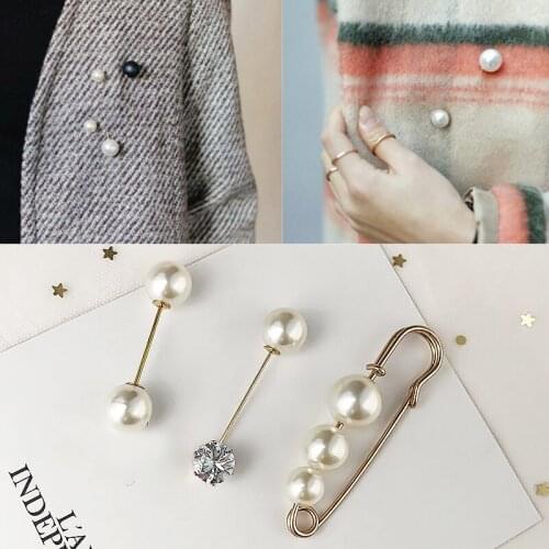 1 Set Ladies Brooch Pin Beads Jewelry Decoration Accessories For Women Pins Coat Dress Scarf Sweater Enamel Pin 2019