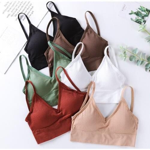 Women Sports Bras Fast Dry Elastic Push Up Padded Gym Running Workout Bra Solid Color Fitness Yoga Sport Breathable Tube Tops