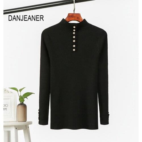 DANJEANER Long Sleeve Solid Turtleneck Cashmere Sweater Women Knitted Slim Basic Pullovers Super Elastic Knitwear Jumpers