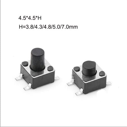 1000PCS KFC-045A-H tact switch Next bracket count touch switch 4.5*4.5*H(H=3.8~11mm) series iron bracket touch switch