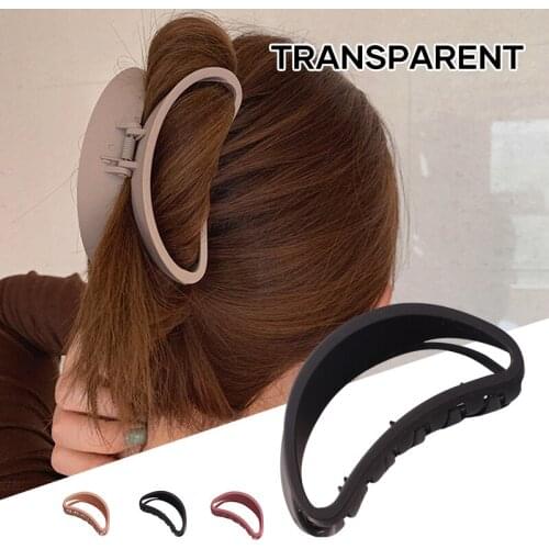 2021 Simple Big Hair Claw Clip for Thick Hair Curved Hair Jaw Shower Hair Clamps for Girls Female 7*4cm