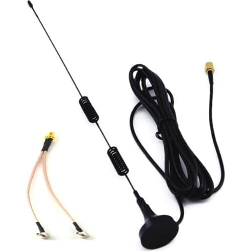 4G 5dbi LTE Antenna 698-960/1700-2700Mhz with magnetic base 3M Antena+ SMA Female to Y type 2 X TS9 Male Cable RG136 30CM