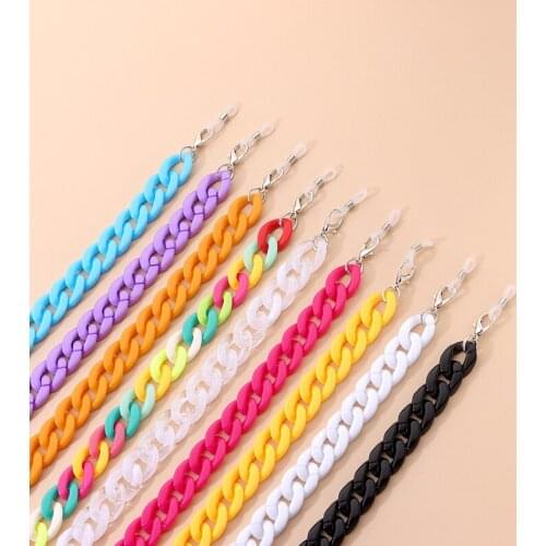 72cm Long Acrylic Sunglasses Chain Necklace Women Anti-Slip Reading Glasses Straps Lanyards Holder Neck Strap Eyewears Accessory