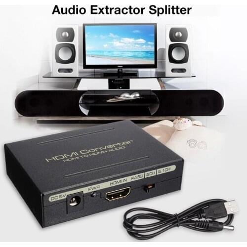 Audio L/R SPDIF Audio Splitter 4k HD TV Fiber 5.1 Red White Audio Extractor Converter Audio Video