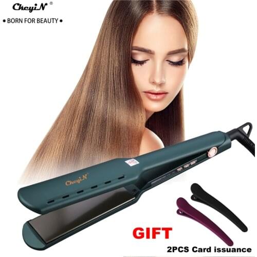 CkeyiN Professional Hair Flat Iron Temperature Adjustable Hair Straightener Titanium alloy heating plate Hair Styling Tool 33