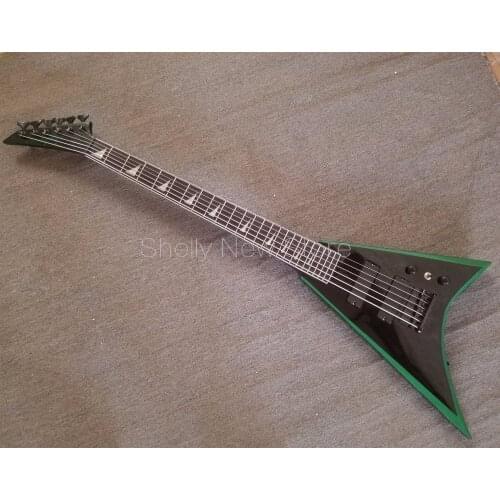 Shelly new store custom neck through black bass 6 string ebony fingerboard V shape electric bass guitars musical instrument shop
