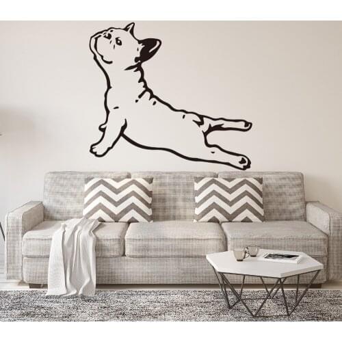 French Bulldog Yoga Dog Wall Sticker Bedroom Nursery Pairs Puppy Pet Dog Animal Wall Decal Living Room Vinyl Home Decor