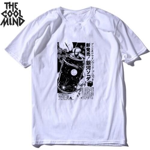 COOLMIND 100% cotton short sleeve cool streetwear men T shirt casual o-neck loose men tshirt cool summer t-shirt men tee shirts