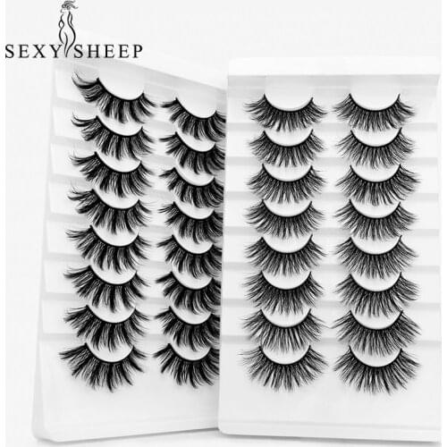 SEXYSHEEP 3D Faux Mink Lashes Natural False Eyelashes Dramatic Volume Fake Lashes Makeup Eyelash Extension Silk Eyelashes