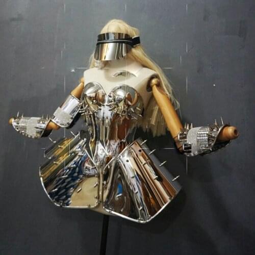 Future technology costumes GOGO costume Sexy black chain nightclub GOGO dance team DS costumes