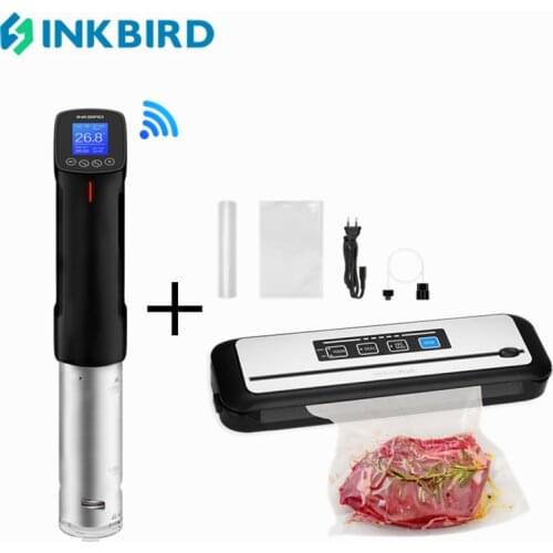 Kitchen Set! Inkbird WIFI Cooking Appliance Sous Vide Slow Cooker+ Vacuum Sealer for Household Commercial Use with Free Bags