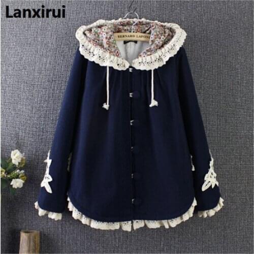 New Women Jacket Coat Winter Cute Cape Coat 3 Colors Christmas Lolita Students Cape