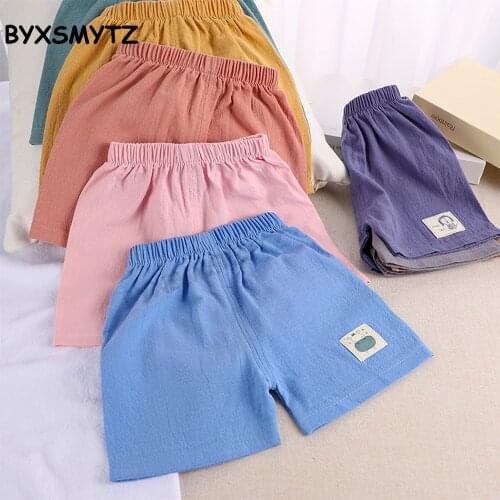 1-5 Years Old Summer Kids Wears Childrens Shorts Baby Boy Cotton Linen Pants Boys Girls Pant Cartoon Children Casual Pants