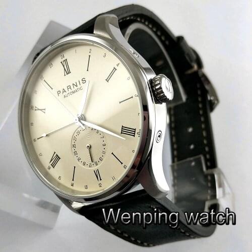 42mm Parnis off-white dial 24 Hours sea-gull Automatic Movement Mens Watch P955B