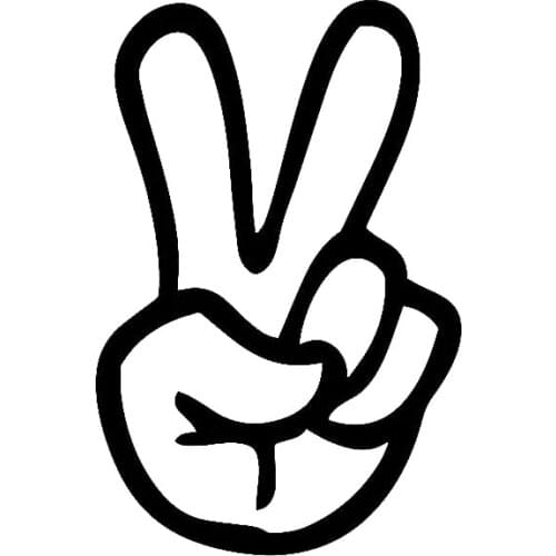 LLY-0782 Various Sizes/Colors Car Stickers Peace Sign Hand Modeling Decal PVC Cars Motorcycle Waterproof Creativity Decals Decor