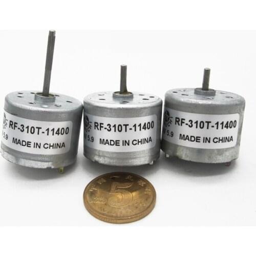 Small DIY DC Motor RF-310T-11400 1.5V3V6V Long Shaft For USB Fan Hand Generator 6/10/22MM