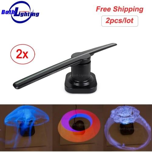 New 3D holographic projection fan light led effect image display software light/ 3D Holygram fan light for Party DJ Disco
