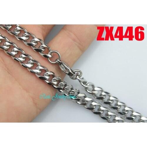 6.8mm rounded corners Curb Cuban chain stainless steel necklace fashion mens women jewelry chains 20pcs ZX446