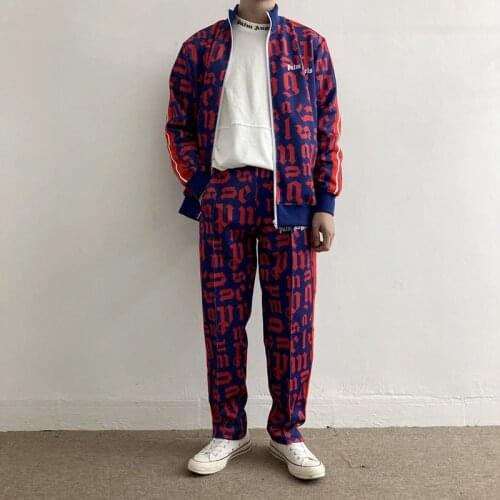 Palm angels Street hip-hop Popular fashion personality all-match simple striped running casual Mens Sets 485412312