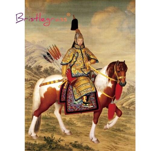 BRISTLEGRASS Wooden Jigsaw Puzzles 500 1000 Piece Qianlong Emperor Parade Castiglione Educational Toy Chinese Painting Art Decor