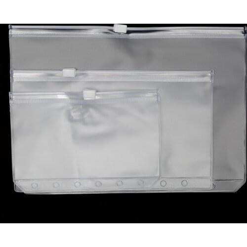 A5/A6/A7 Size Plastic Zip Lock Envelope Zipper Wallet Insert Refill Organiser School Office Supply File Folder Accessories