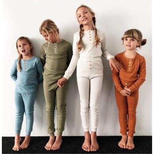 PUDCOCO Newest Toddler Kids Child Boys Girls Tops T-shirt Long Pants Pajamas Set Spring Winter Cotton Sleepwear Outfit 2-6T