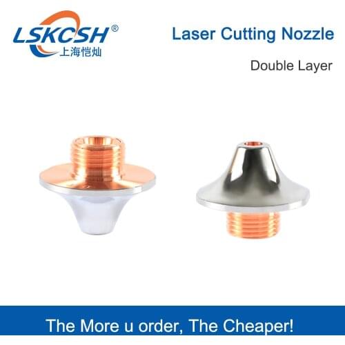 LSKCSH 30pcs/lot Co2 Laser Cutting Nozzles single/double layer 1.0-4.0mm for Co2 Fiber Laser Cutting Machine Heads