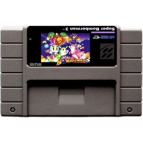 Super bomberman 3 16 bit Big Gray Game Card For USA NTSC Game Player