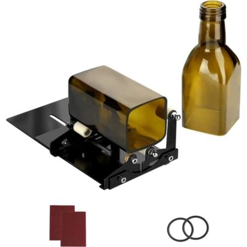DIY Glass Bottle Cutter Tool Square Round Wine Beer Bottles Cutting Machine with Accessories Kit 16FA