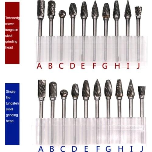Tungsten carbide rotary file Electric grinder accessories Grinding head milling cutter Single and double grain