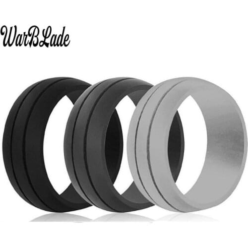 WarBLade 8MM 100% Natural Silicone Ring Hypoallergenic Crossfit Flexible Rubber Finger Rings For Women Men Party Wedding Rings