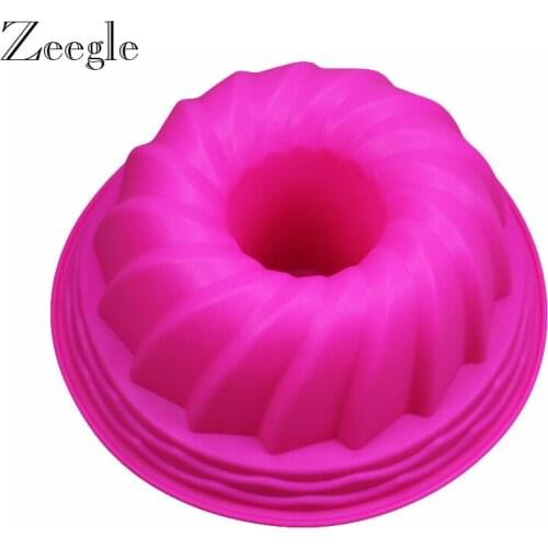 Zeegle Silicone Cake Mold Big Round Hallow Cake Mould Creative DIY Big Kouglof Angel Cake Molds Foundant Cake Decorating Tools