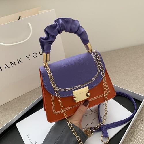 Fashion Lattice Pattern Women Messenger Handbag Pleated Handle PU Leather Female Shoulder Crossbody Tote Bag