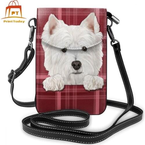 Westie Shoulder Bag Westie Leather Bag Street Crossbody Women Bags Womens Print High quality Teenage Purse