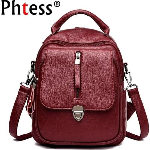 Female Multifunction Backpacks For Girls Women Leather Backpacks High Qaulity Sac A Dos Rucksacks For Girls Ladies Back Pack New