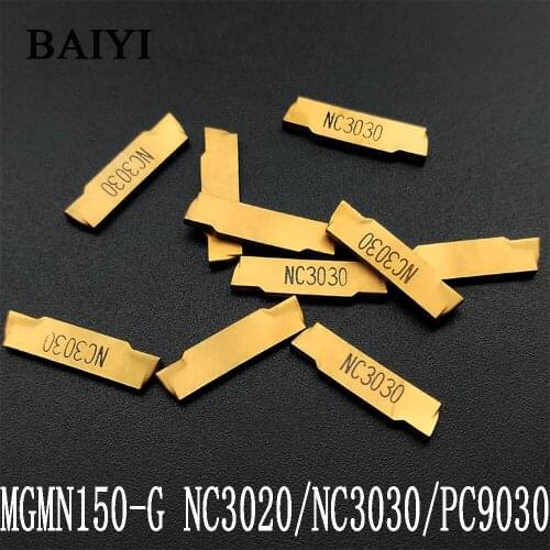 10pcs MGMN150-G NC3020/NC3030/PC9030 Lathes for carbide grooves inserts 1.5 mm metal MGMN150-G lathe for grooving inserts