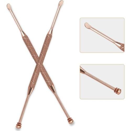 4Styles Portable Ear Cleaner Stainless Steel Double End Spiral Ear Spoon Ear Picking Tool Ear Wax Remover Relaxation Health Care