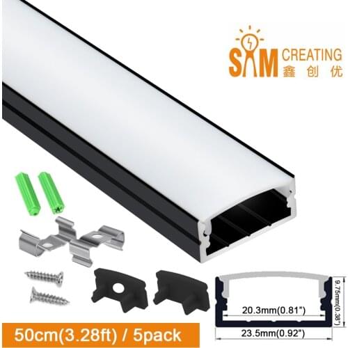 5 Pack Aluminum LED Profile Lampshade for Floor Lamp Cover Table Strip Light Shades Ceiling Chandelier 50cmx20mm Industrial Deco